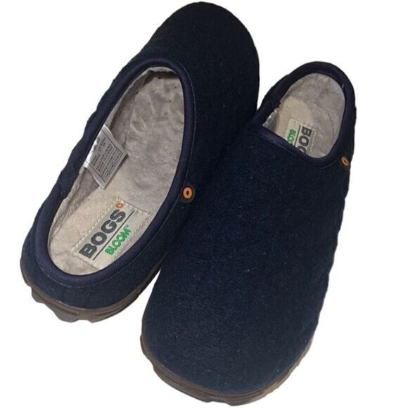 Bogs Dark Blue Snowday Faux Fur Cushioned Slip On Clog Size 7 NIB - Picture 1 of 11